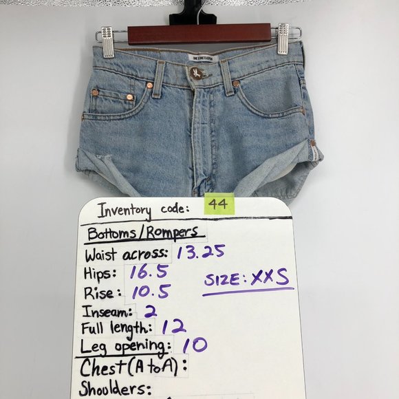 One Teaspoon Hendrixe Light Vintage Wash Bandit Rolled Cuff Denim Shorts XXS - Picture 15 of 16